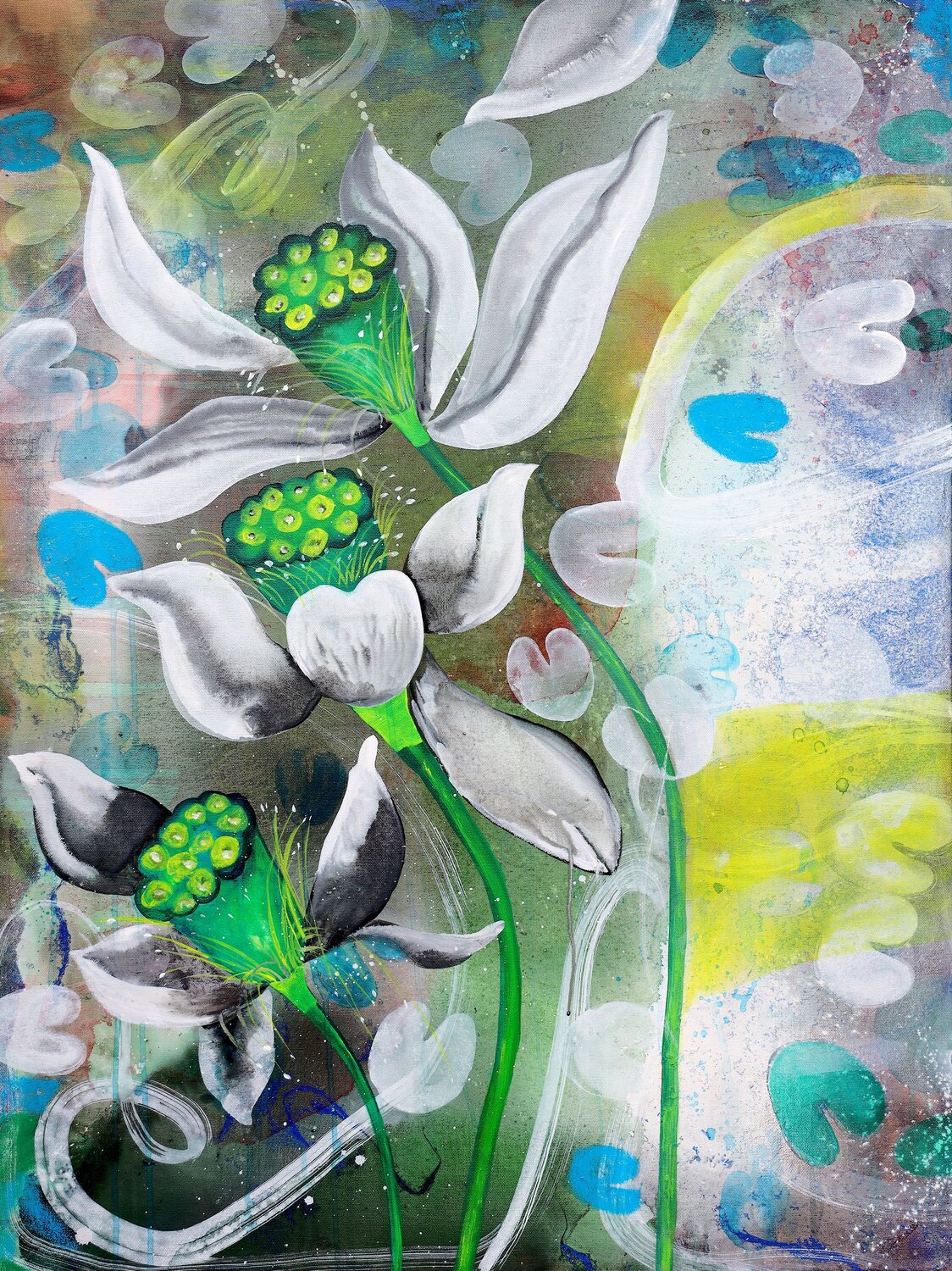 Sacred Bloom POOVI ART Original painting for sale