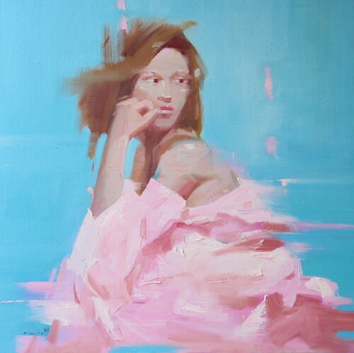 Illusion 13 - Pink Heart by Li Lee-Archer, Painting for Sale on Select