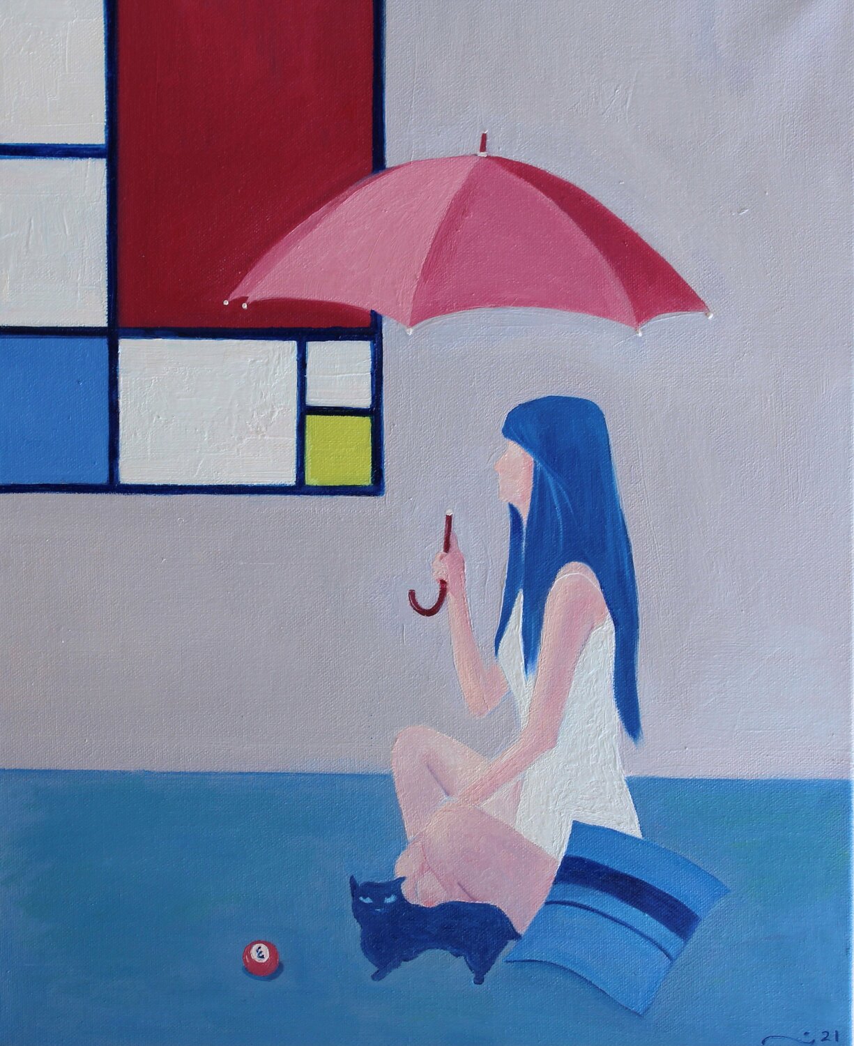 Me & Mondrian Li Lee-Archer Original painting for sale