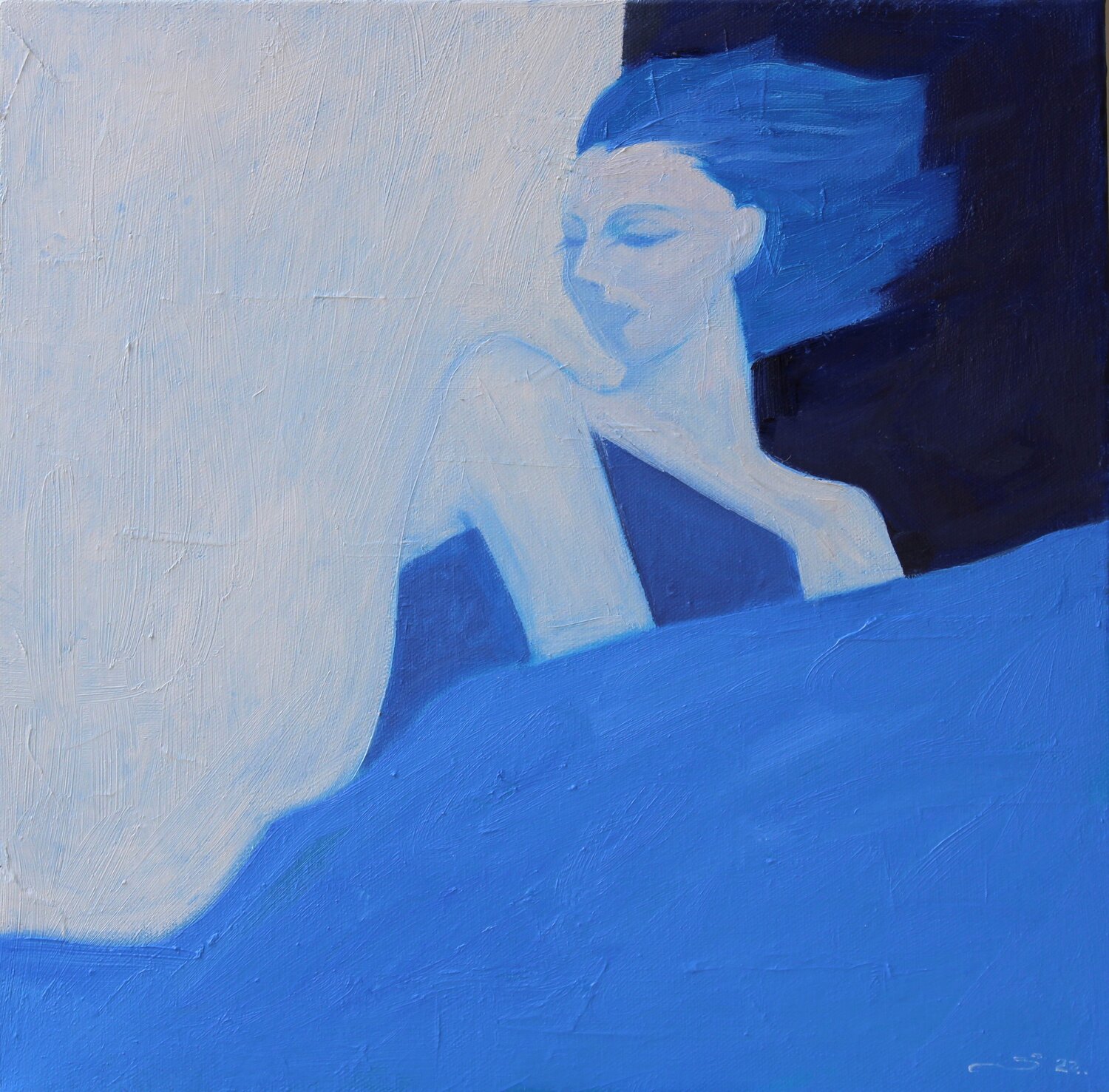 Close your Eyes Li Lee-Archer Original painting for sale
