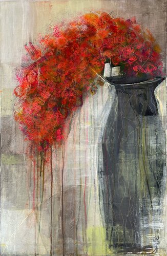 Red flower carpet, N° 04 04 25 by Vera Jochum, Painting for Sale on Select
