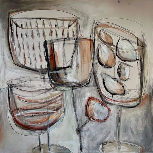 Time with friends, Series N° 8 /  03 12 25 by Vera Jochum, Painting for Sale on Select