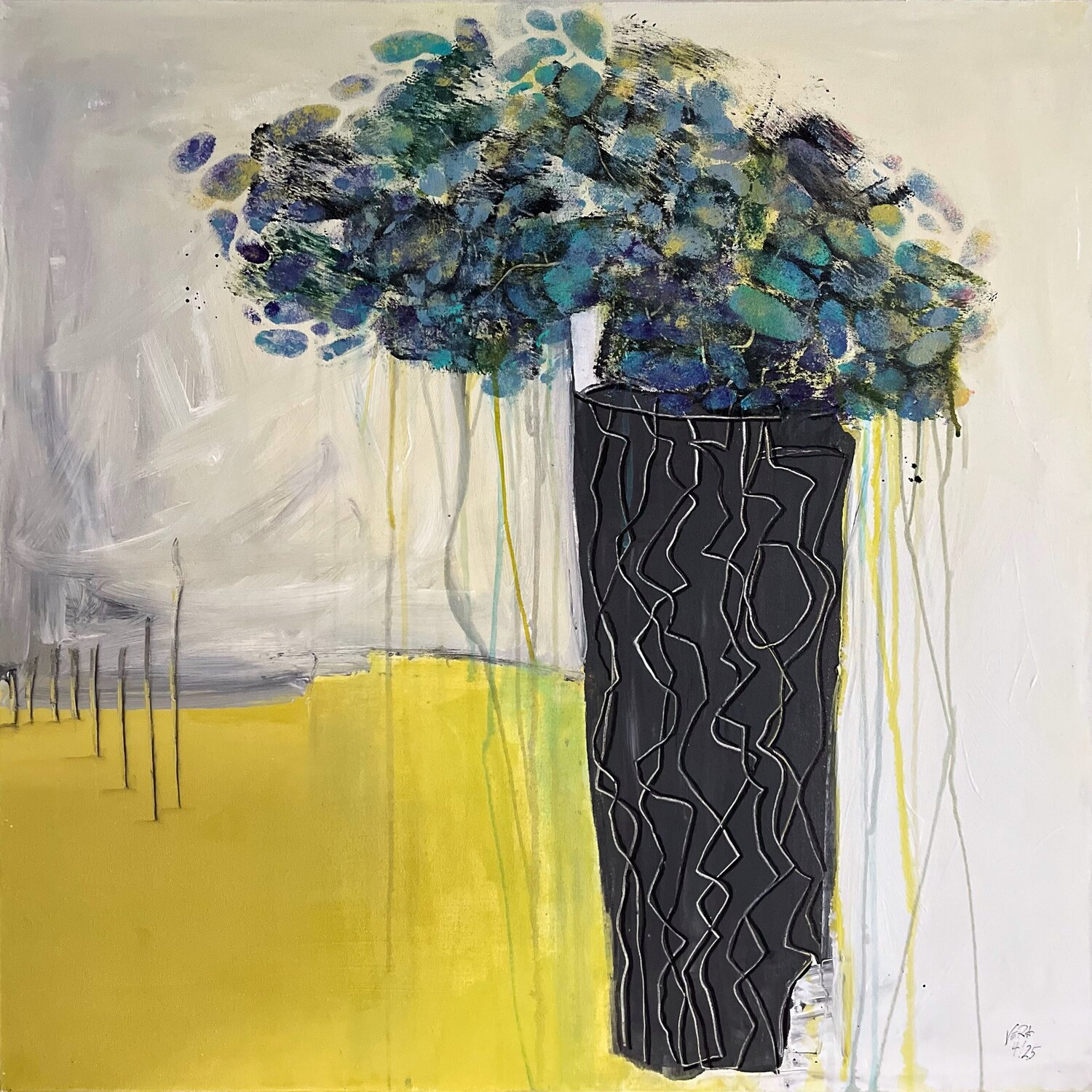 Blue Bouquet of flowers, N° 03 04 25 Vera Jochum Original painting for sale