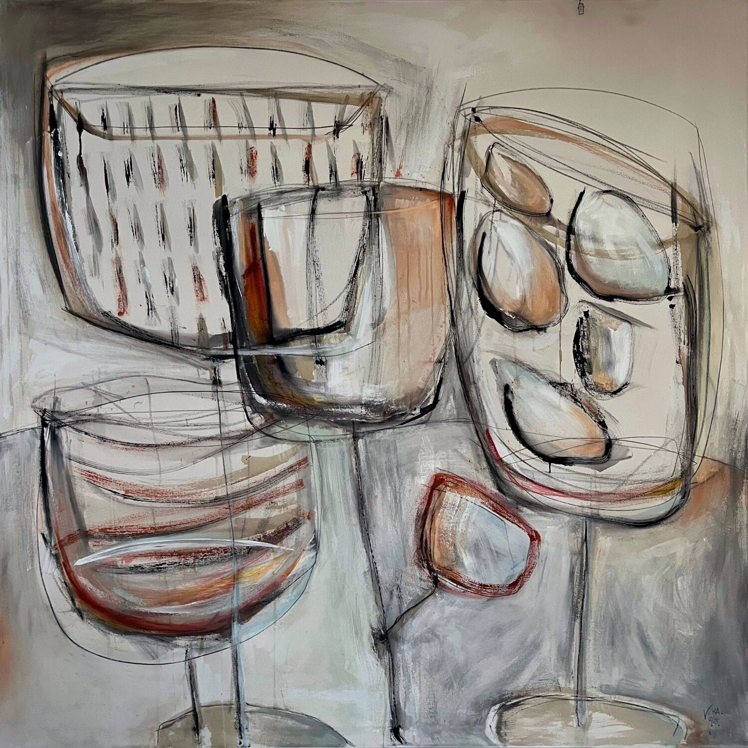 Time with friends, Series N° 8 /  03 12 25 Vera Jochum Original painting for sale