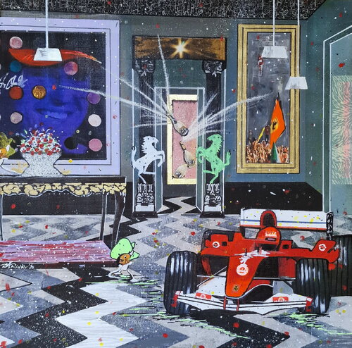 Ferrari Schumacher by Dagmar Ridky, Painting for Sale on Select