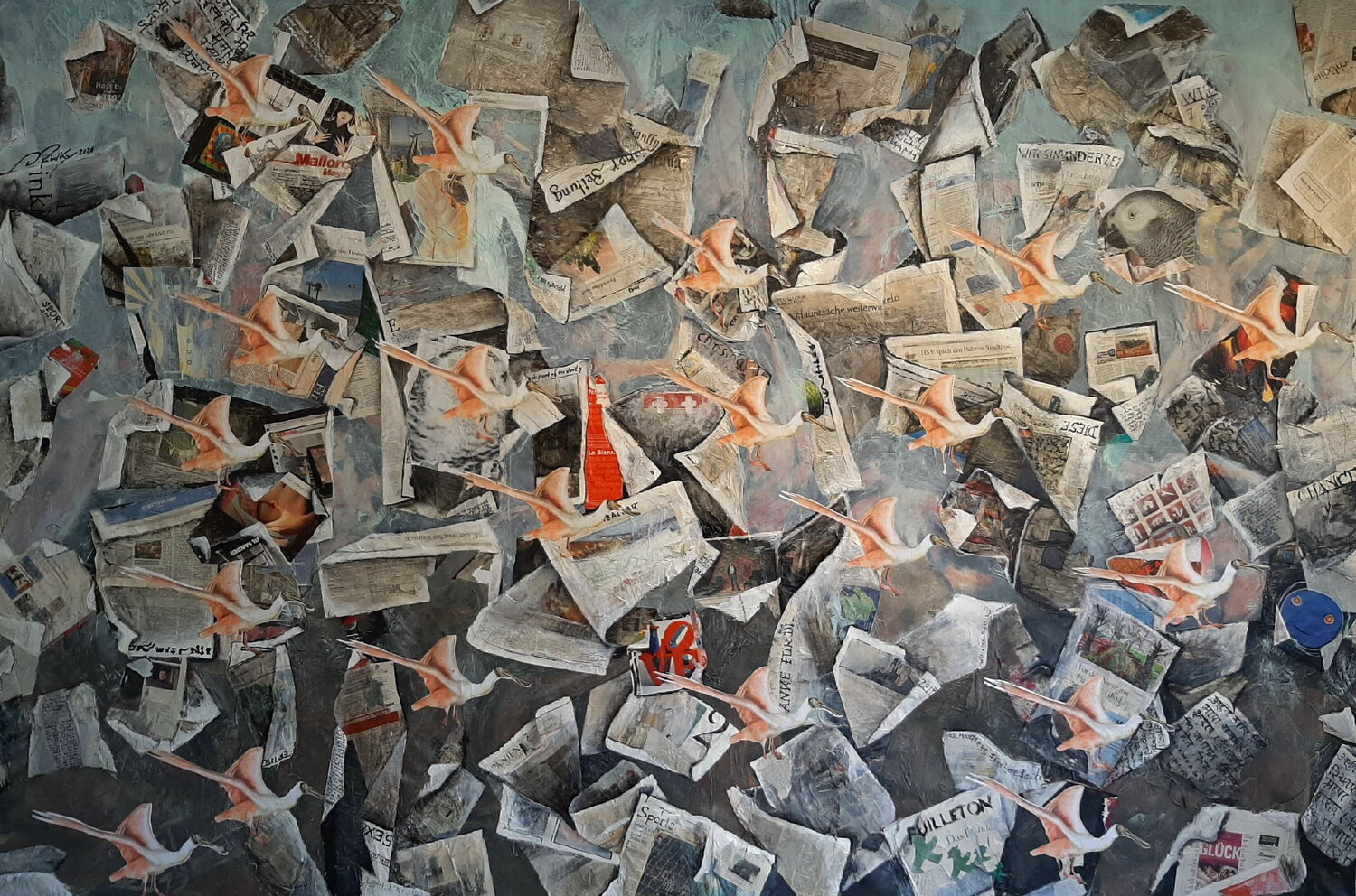 Zugvögel Dagmar Ridky Original painting for sale