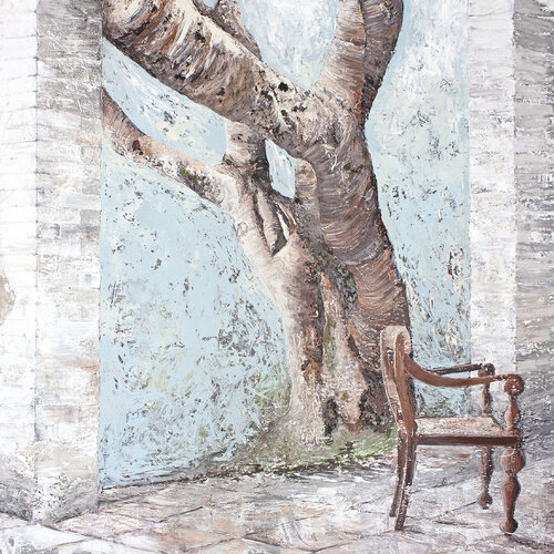 Brief Garden Terrace by Isa Huss, Painting for Sale on Select