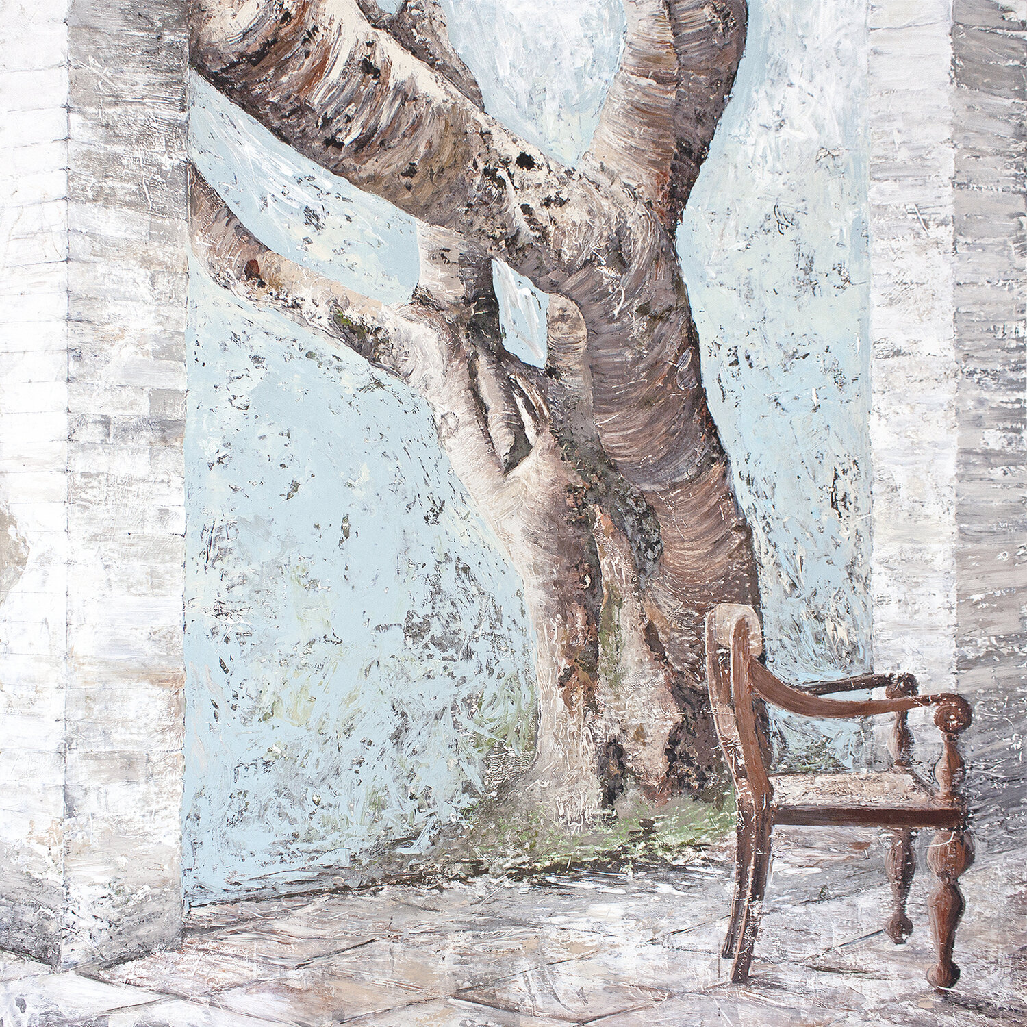 Brief Garden Terrace Isa Huss Original painting for sale