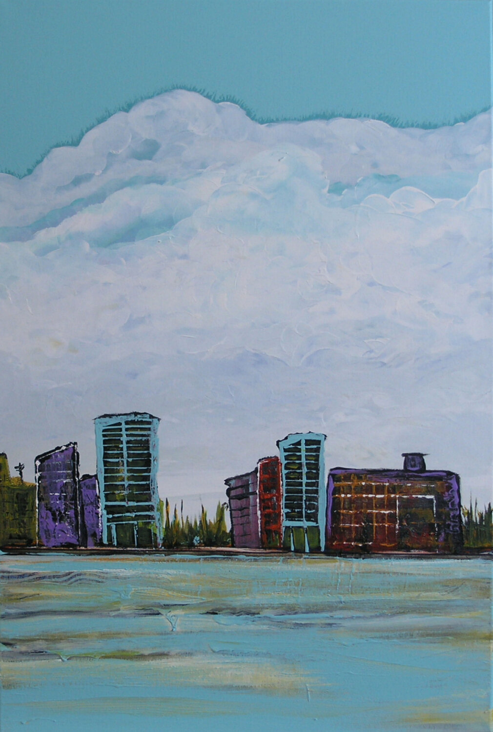 On the Waterfront Loretta Kaltenhauser Original painting for sale