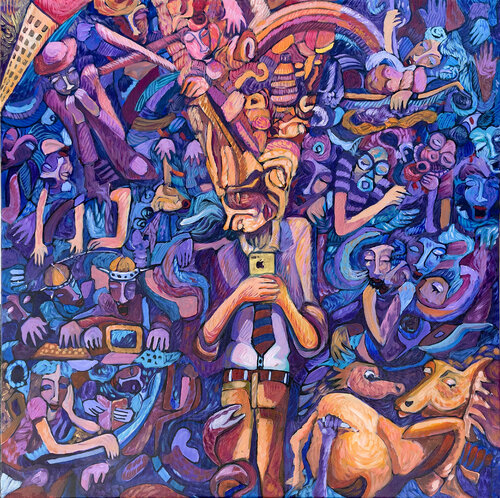 Impegno Sociale by Antonio Cotecchia, Painting for Sale on Select
