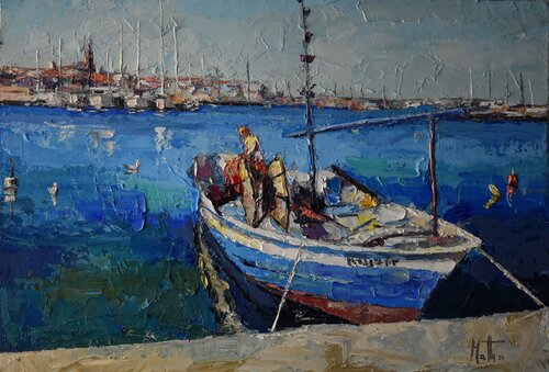 Pescatore by Gianni Mattu, Painting for Sale on Select