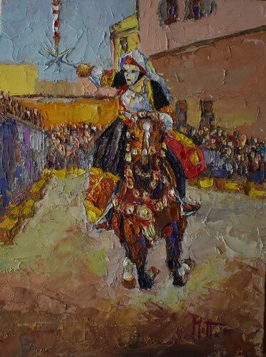La dama e la stella by Gianni Mattu, Painting for Sale on Select