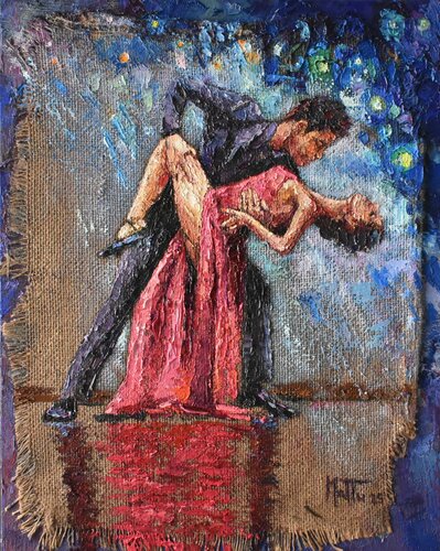 Tango col casque' by Gianni Mattu, Painting for Sale on Select