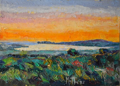 Tramonto sulla Baia di Conte by Gianni Mattu, Painting for Sale on Select