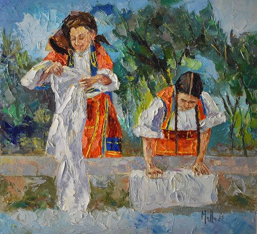 Lavandaie di Desulo by Gianni Mattu, Painting for Sale on Select
