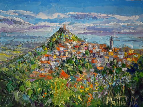 Il castello di Burgos by Gianni Mattu, Painting for Sale on Select