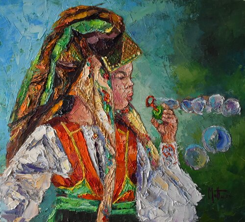 Bolle di sapone by Gianni Mattu, Painting for Sale on Select