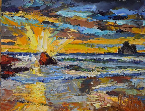 Tramonto su Pan di Zucchero by Gianni Mattu, Painting for Sale on Select