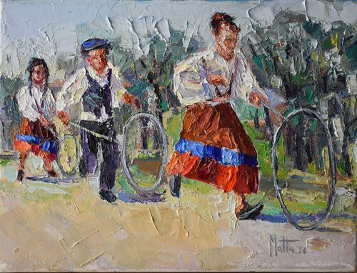 Divertirsi con i cerchi by Gianni Mattu, Painting for Sale on Select
