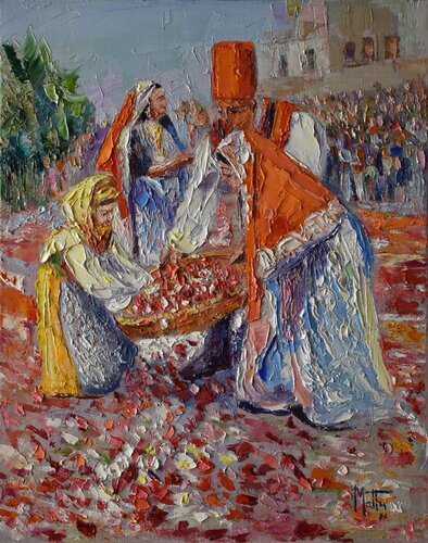 Infiorata a Sant'Efisio by Gianni Mattu, Painting for Sale on Select