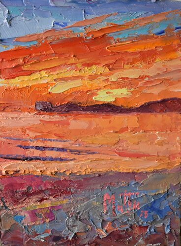 Tramonto rosso by Gianni Mattu, Painting for Sale on Select