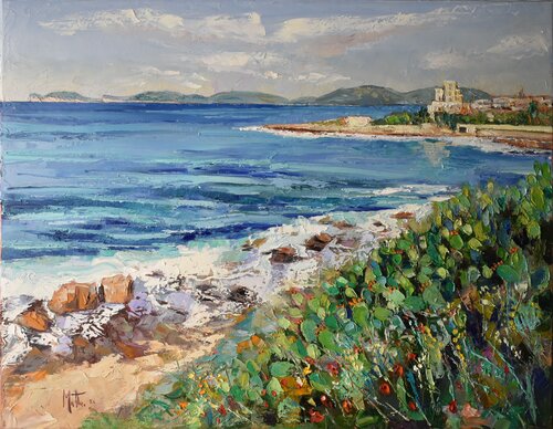 Sinfonia di  verdi e blu by Gianni Mattu, Painting for Sale on Select