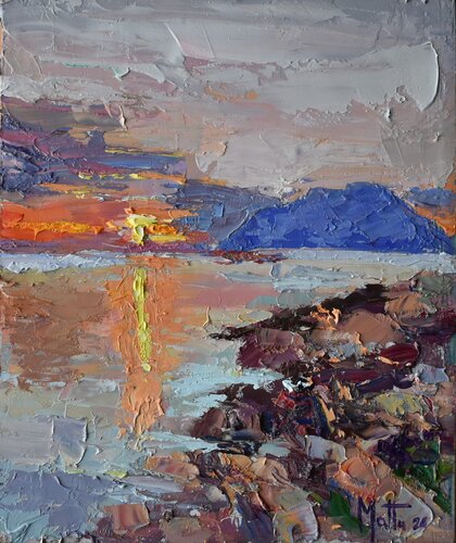 Alba su Tavolara by Gianni Mattu, Painting for Sale on Select