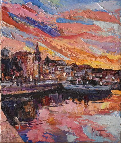 Colori caldi su Alghero by Gianni Mattu, Painting for Sale on Select