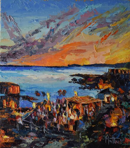 Atmosfera estiva al tramonto by Gianni Mattu, Painting for Sale on Select
