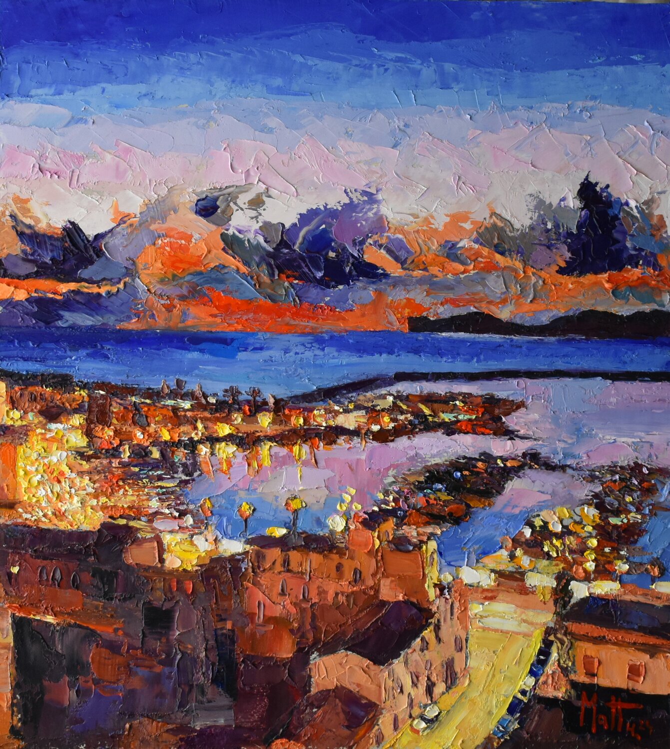 Impressioni di un tramonto Gianni Mattu Original painting for sale