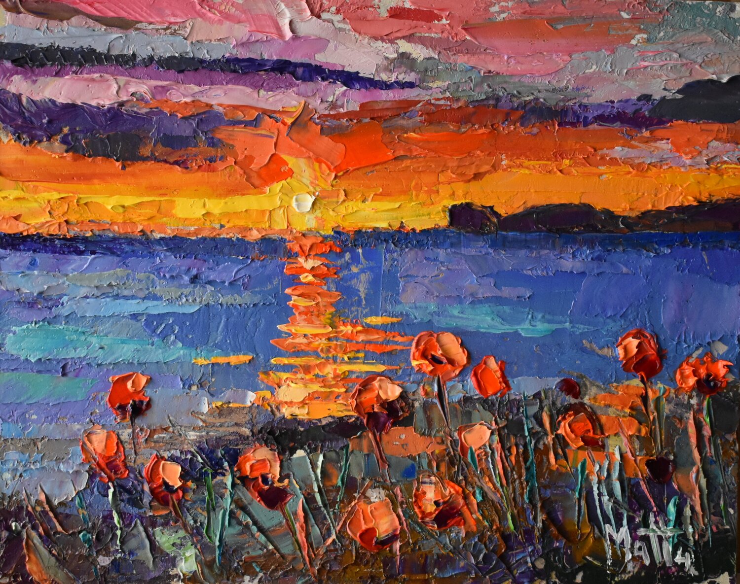 Emozione di un tramonto Gianni Mattu Original painting for sale