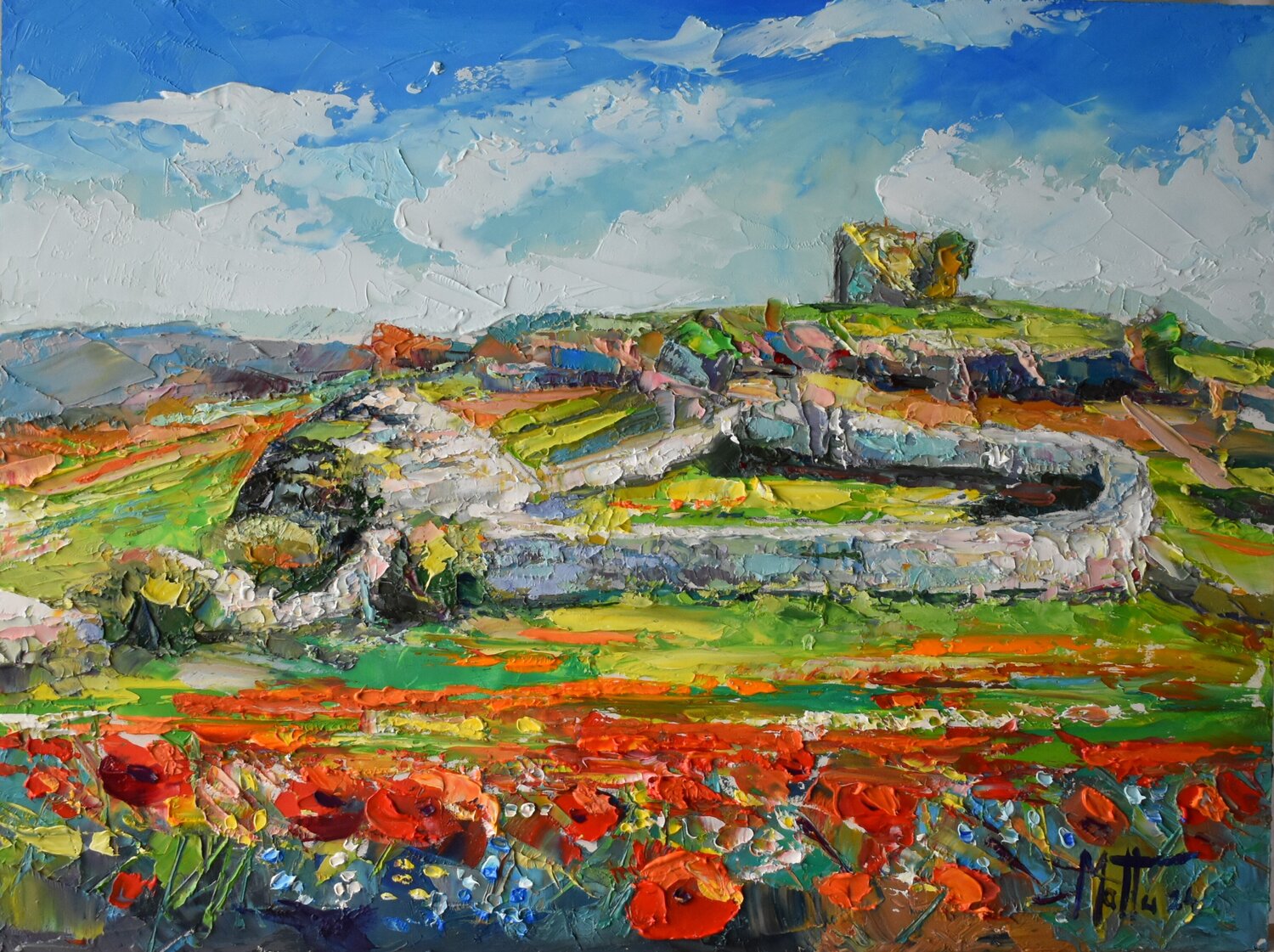 Antico ovile di pietra Gianni Mattu Original painting for sale