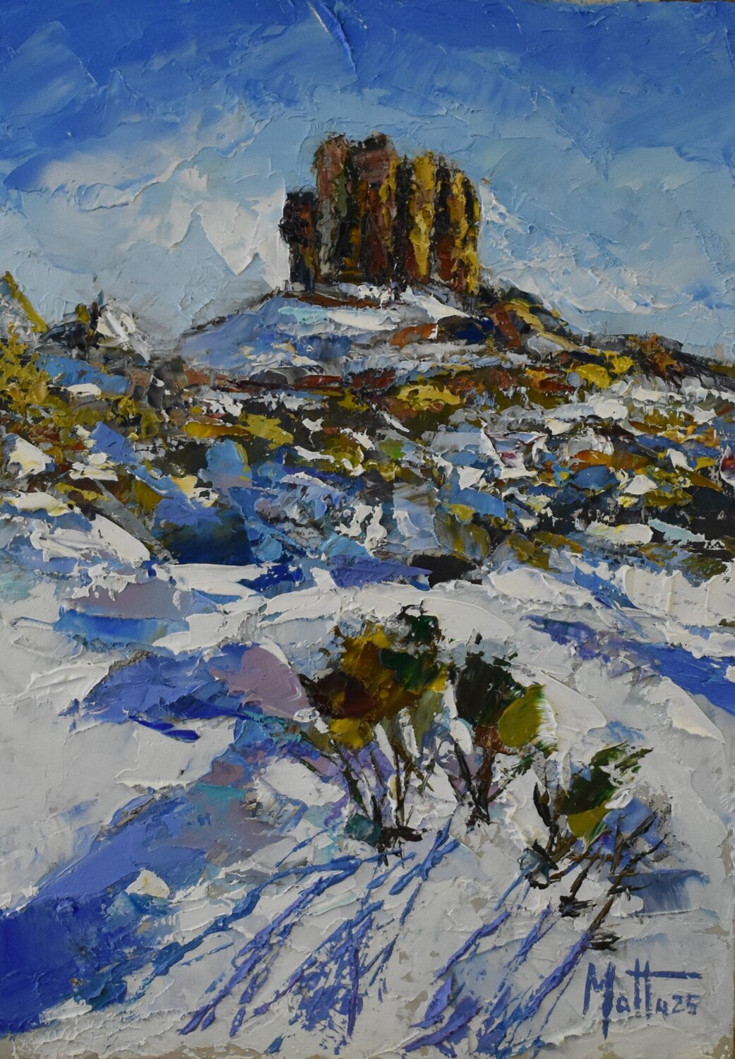 Inverno a Pedra liana. Gianni Mattu Original painting for sale