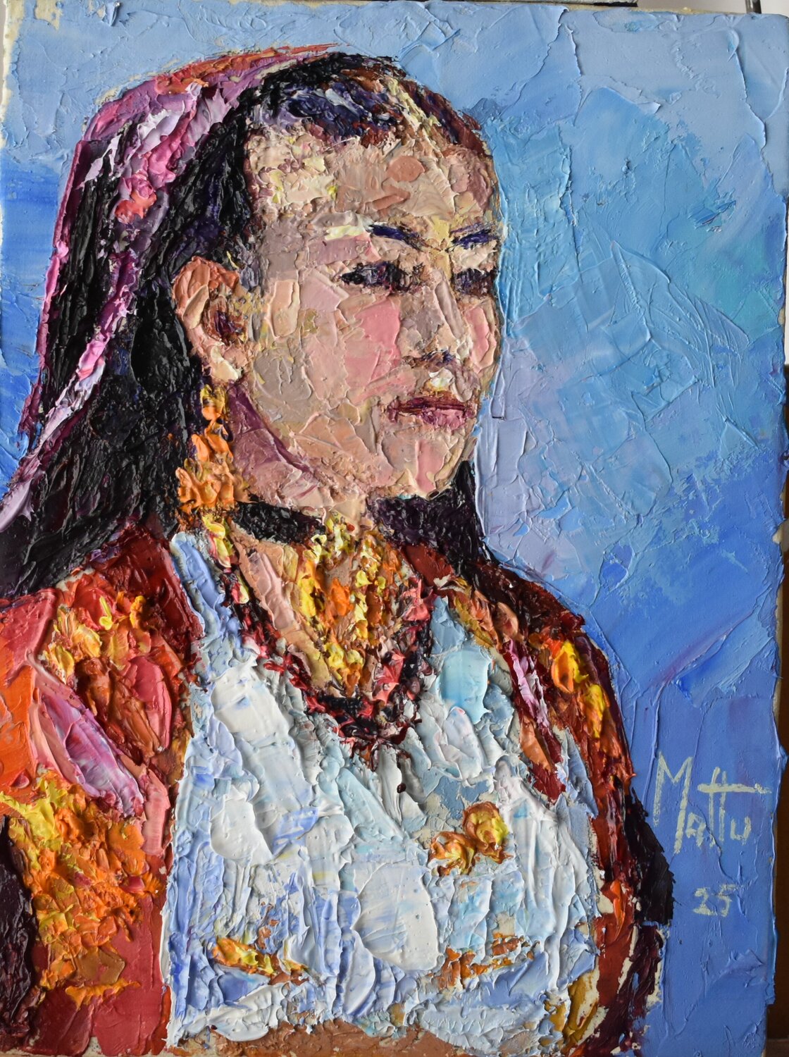 Ragazza di Dorgali Gianni Mattu Original painting for sale