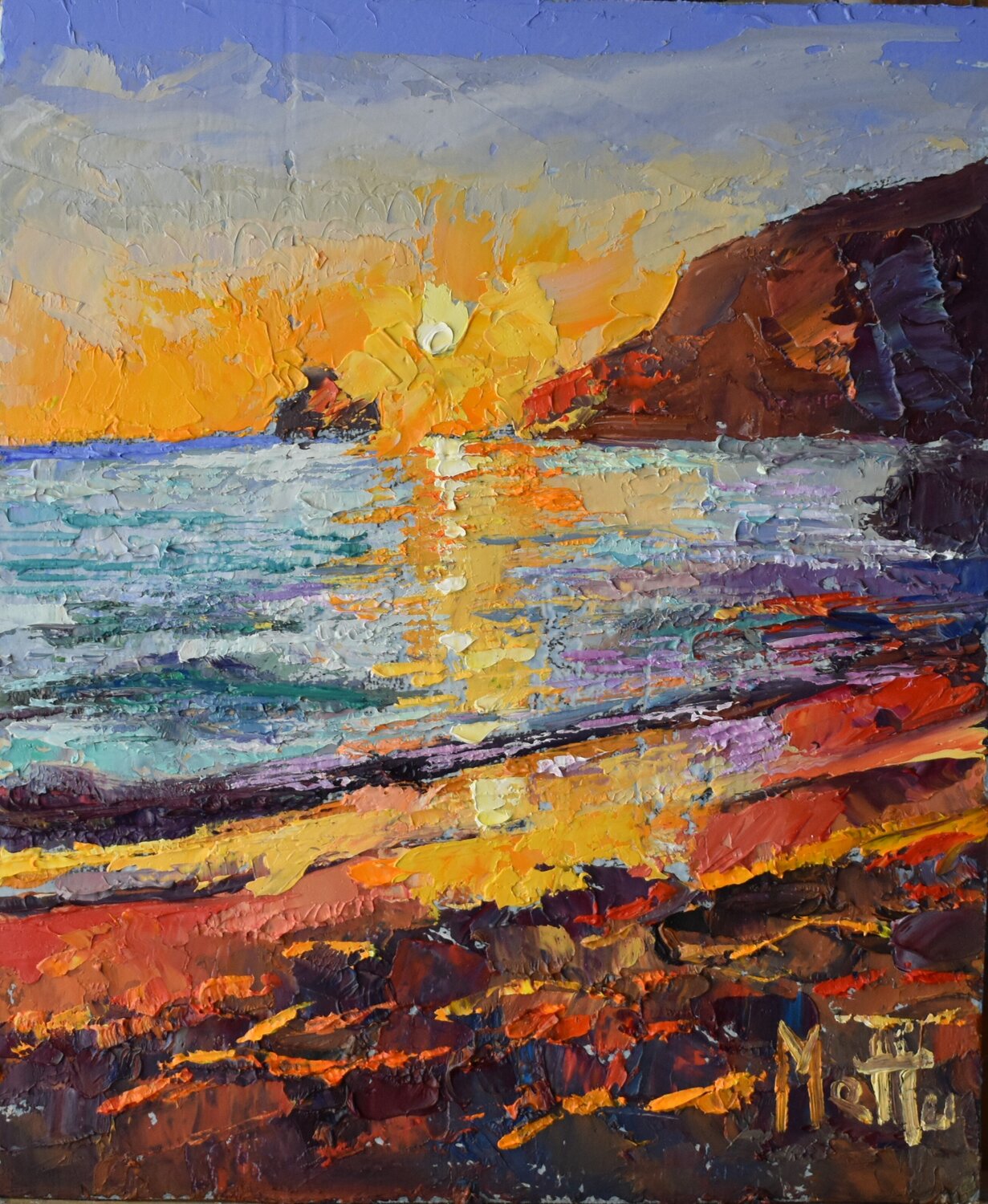 Tramonto a Masua Gianni Mattu Original painting for sale