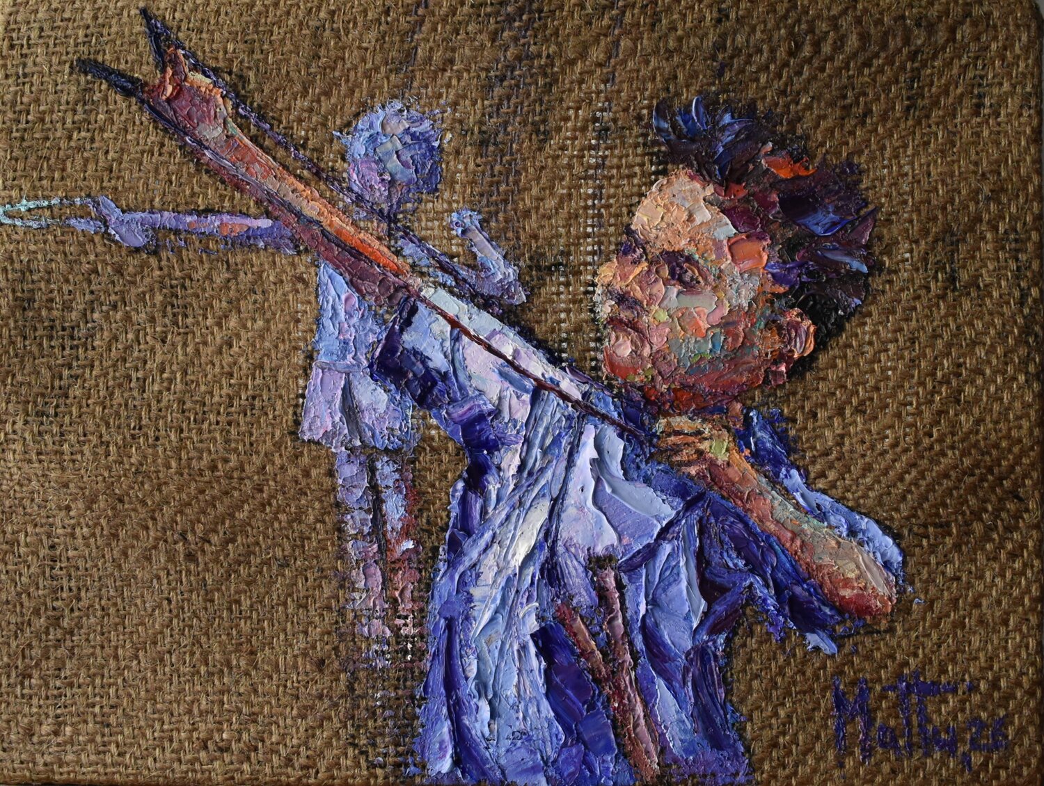 La Fionda, ricordi  infantili. Gianni Mattu Original painting for sale