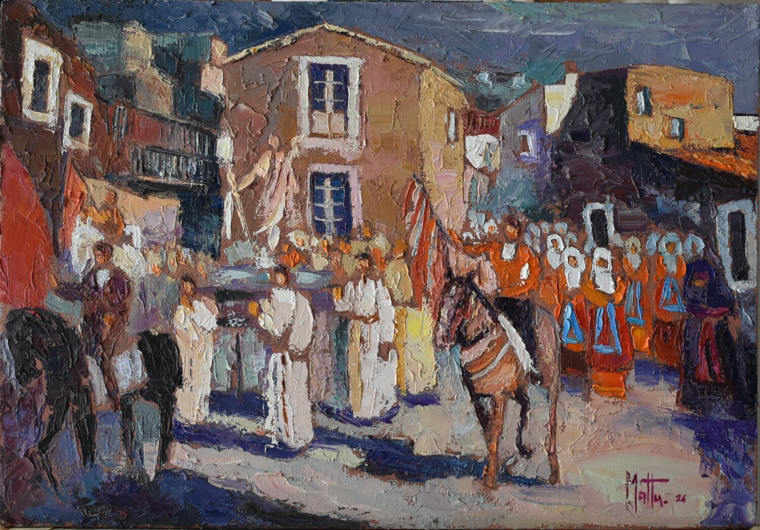 San Giovanni, omaggio a Biasi. Gianni Mattu Original painting for sale