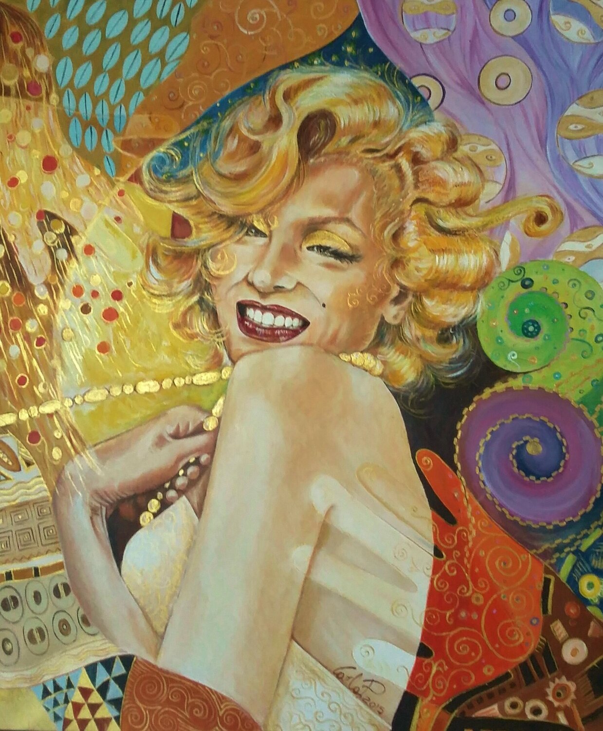 Ricordando Klimt Carla Pistola Original painting for sale