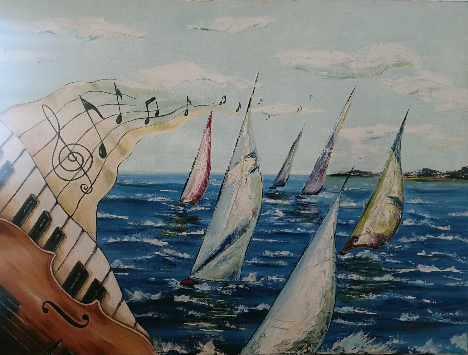 Musica sull 'acqua Carla Pistola Original painting for sale