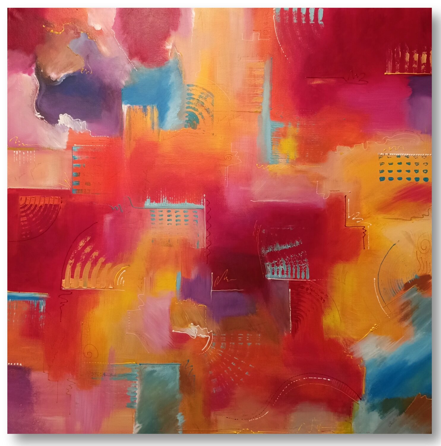 Yellow and Red  Cod A20221M Carla Pistola Original painting for sale