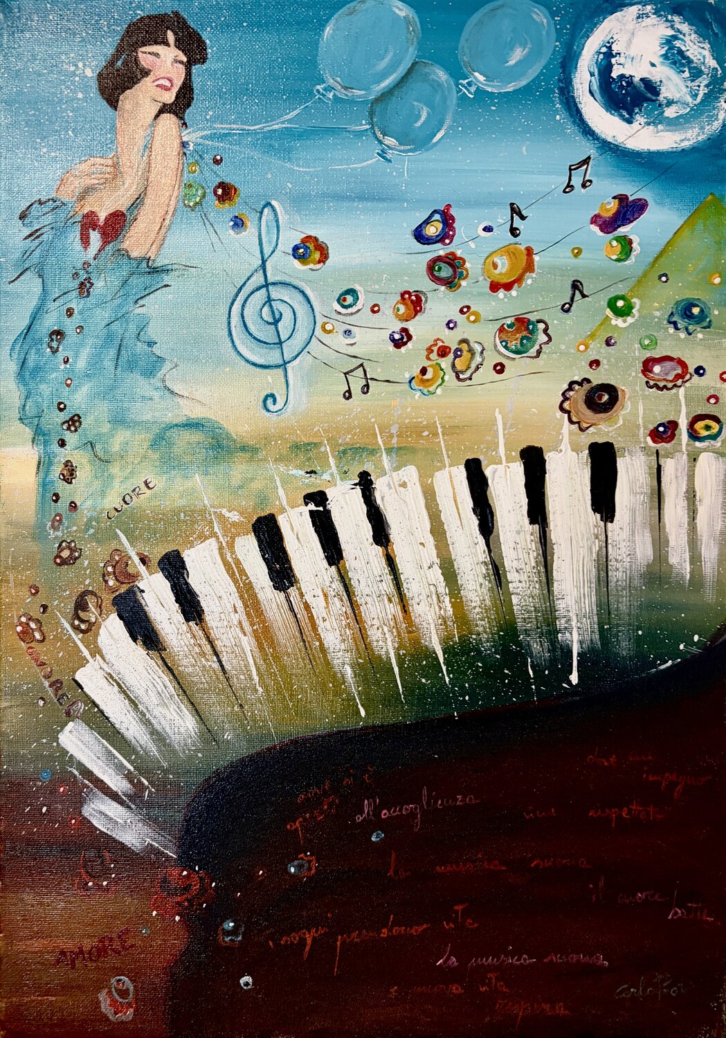 Aforisma di Vinceti”le sentite verità” Carla Pistola Original painting for sale
