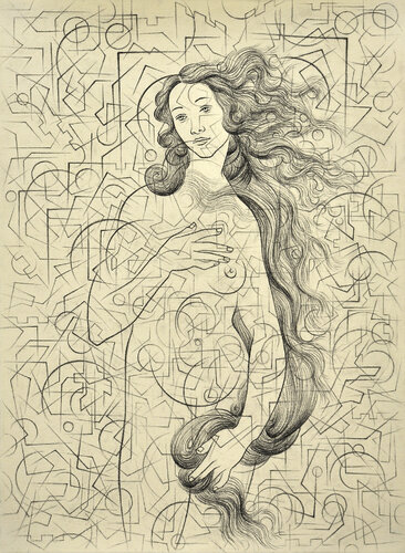 Deux Ex Machina I / Venus / by Alexander Valchev, Drawing for Sale on Select