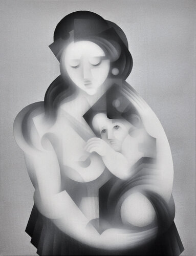 Mother with Child by Alexander Valchev, Painting for Sale on Select
