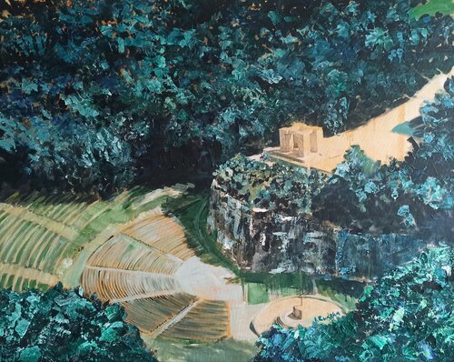 Time Reflections of History- Monument by IZABELA Rudzka, Painting for Sale on Select
