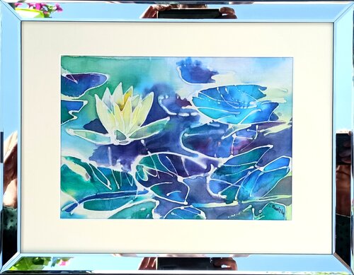 The Energy of My Garden - Water Lily by IZABELA Rudzka, Painting for Sale on Select