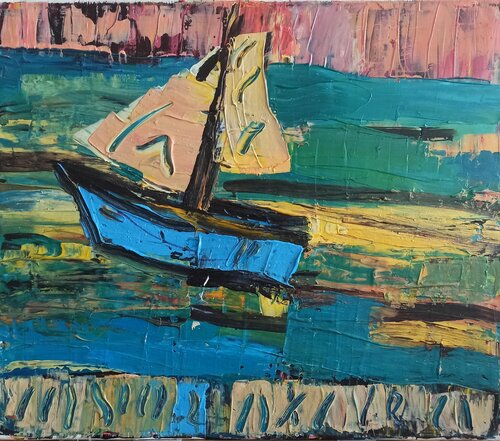 Blue River 3 by IZABELA Rudzka, Painting for Sale on Select