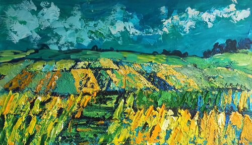 My Van Gogh -Summer Fields by IZABELA Rudzka, Painting for Sale on Select