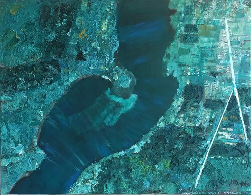 Lake in Wylatkowo 2018 by IZABELA Rudzka, Painting for Sale on Select