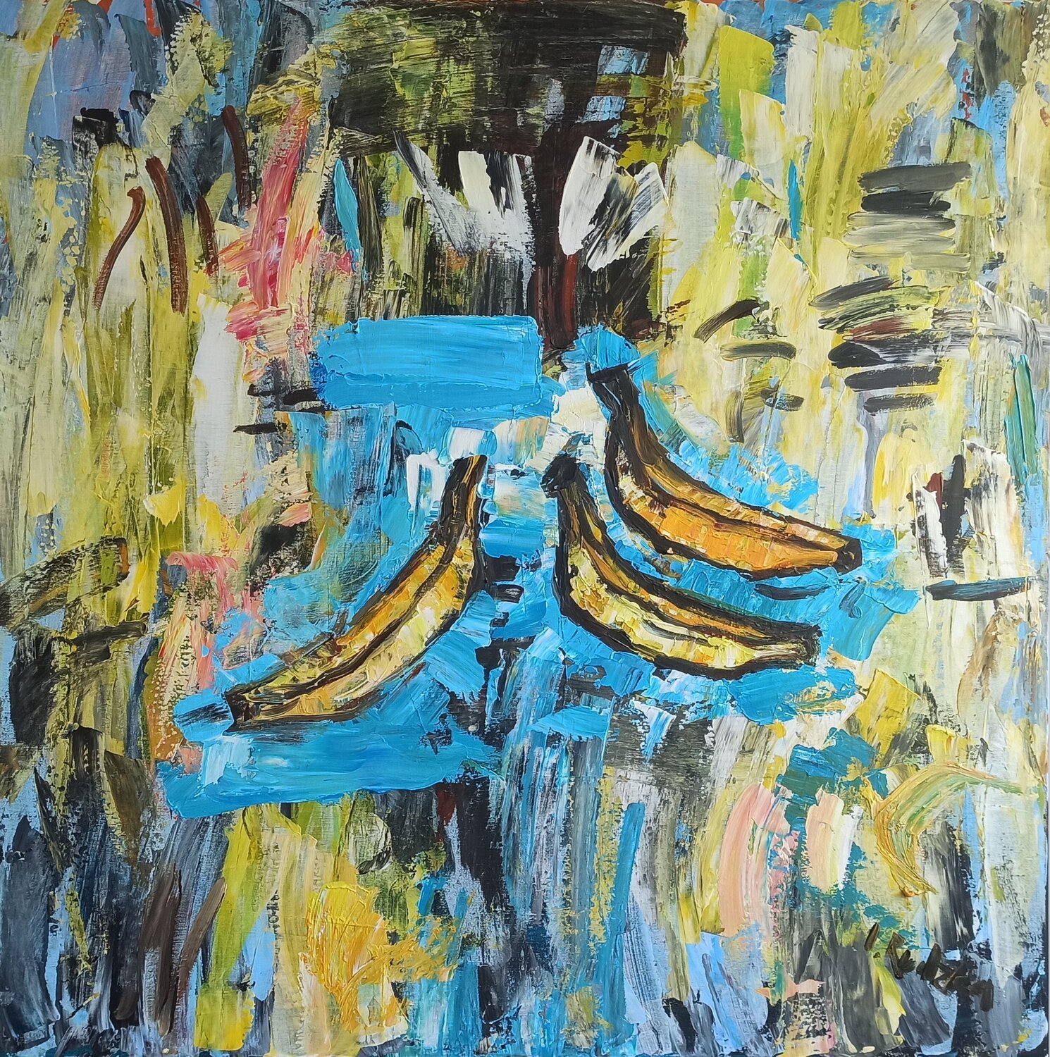 Appetite For Life: Yellow Expression IZABELA Rudzka Original painting for sale