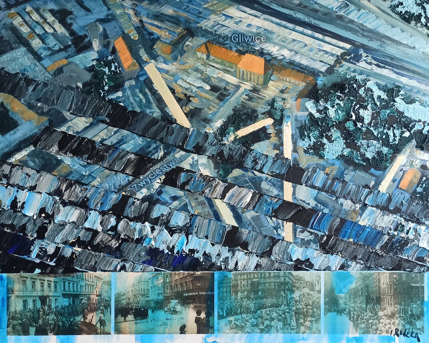 Time Reflections of History-  Gliwice 2 IZABELA Rudzka Original painting for sale